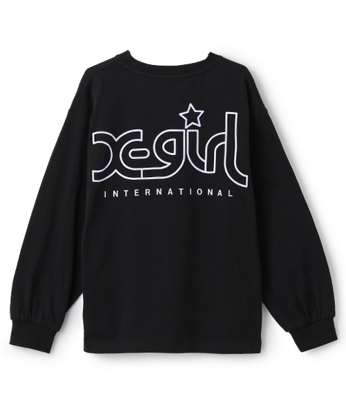 X-girl Stages(エックスガールステージス)の「ミルズロゴバックプリント長袖Tシャツ(Tシャツ/カットソー・キッズ・ホワイト/スモークピンク/ブラック・140cm/130cm/80cm/110cm/90cm/100cm/120cm)」の7枚目の写真