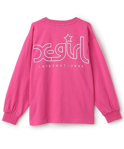 X-girl Stages(エックスガールステージス)の「ミルズロゴバックプリント長袖Tシャツ(Tシャツ/カットソー・キッズ・ホワイト/スモークピンク/ブラック・140cm/130cm/80cm/110cm/90cm/100cm/120cm)」の11枚目の写真