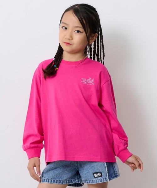 X-girl Stages(エックスガールステージス)の「ミルズロゴバックプリント長袖Tシャツ(Tシャツ/カットソー・キッズ・ホワイト/スモークピンク/ブラック・140cm/130cm/80cm/110cm/90cm/100cm/120cm)」の12枚目の写真