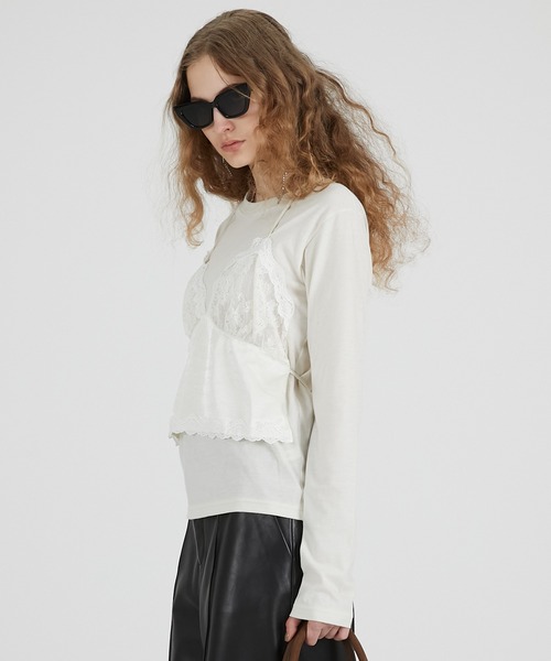 PRANK PROJECT(プランクプロジェクト)の「ランジェリーコンビトップ / Lingerie Combi Top(その他トップス・レディース・ホワイト/グレー/マルチ・FREE)」の10枚目の写真