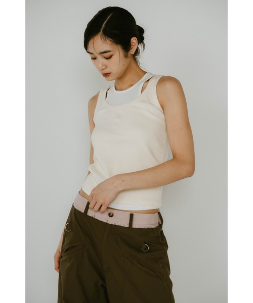 Knuth Marf（クヌースマーフ）の「Knuth Marf 2piece layered logo tank top（タンクトップ・レディース・オフホワイト/ブラック・FREE）」の7枚目の写真