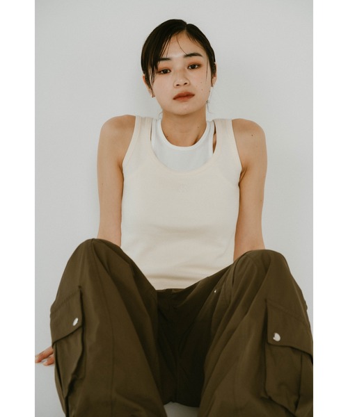 Knuth Marf（クヌースマーフ）の「Knuth Marf 2piece layered logo tank top（タンクトップ・レディース・オフホワイト/ブラック・FREE）」の8枚目の写真