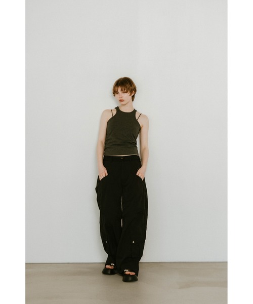 Knuth Marf（クヌースマーフ）の「Knuth Marf 2piece layered logo tank top（タンクトップ・レディース・オフホワイト/ブラック・FREE）」の9枚目の写真
