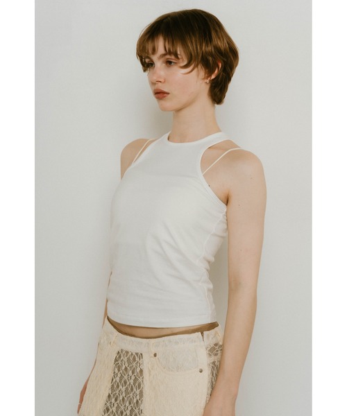 Knuth Marf（クヌースマーフ）の「Knuth Marf 2piece layered logo tank top（タンクトップ・レディース・オフホワイト/ブラック・FREE）」の20枚目の写真