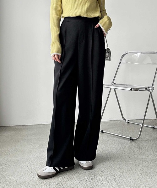 GeeRA（ジーラ）の「【S-XLサイズ展開】リラクシーな穿き心地！キレイ見えピンタックワイドパンツ（スウェットパンツ・レディース・チャコール/ブラック・SMALL/MEDIUM/LARGE/X-LARGE）」の19枚目の写真