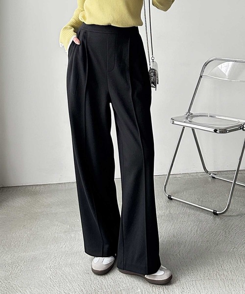 GeeRA（ジーラ）の「【S-XLサイズ展開】リラクシーな穿き心地！キレイ見えピンタックワイドパンツ（スウェットパンツ・レディース・チャコール/ブラック・SMALL/MEDIUM/LARGE/X-LARGE）」の17枚目の写真