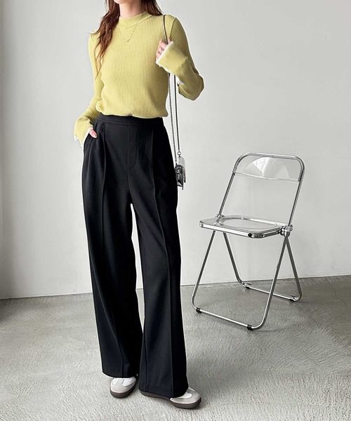 GeeRA（ジーラ）の「【S-XLサイズ展開】リラクシーな穿き心地！キレイ見えピンタックワイドパンツ（スウェットパンツ・レディース・チャコール/ブラック・SMALL/MEDIUM/LARGE/X-LARGE）」の21枚目の写真