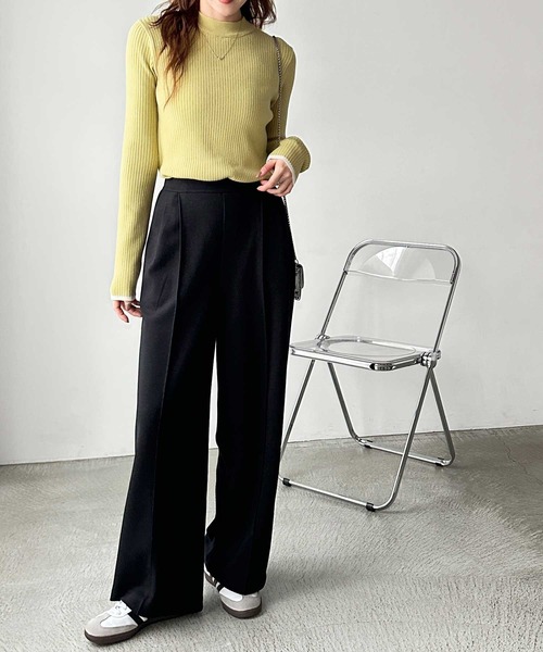 GeeRA（ジーラ）の「【S-XLサイズ展開】リラクシーな穿き心地！キレイ見えピンタックワイドパンツ（スウェットパンツ・レディース・チャコール/ブラック・SMALL/MEDIUM/LARGE/X-LARGE）」の22枚目の写真