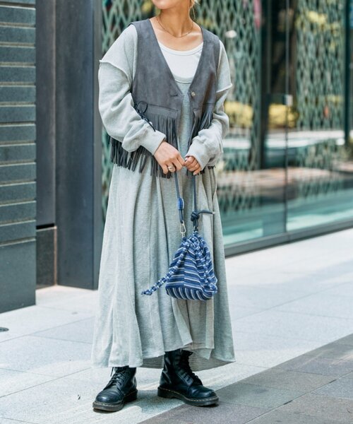etsinta(エシンタ)の「etsintaリメイクワッフルワンピース(ワンピース・レディース・ブラック/グレー・ONE SIZE)」の18枚目の写真