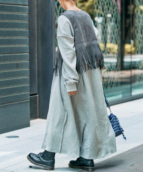 etsinta(エシンタ)の「etsintaリメイクワッフルワンピース(ワンピース・レディース・ブラック/グレー・ONE SIZE)」の19枚目の写真
