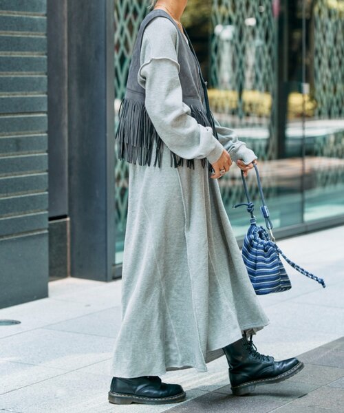 etsinta(エシンタ)の「etsintaリメイクワッフルワンピース(ワンピース・レディース・ブラック/グレー・ONE SIZE)」の20枚目の写真