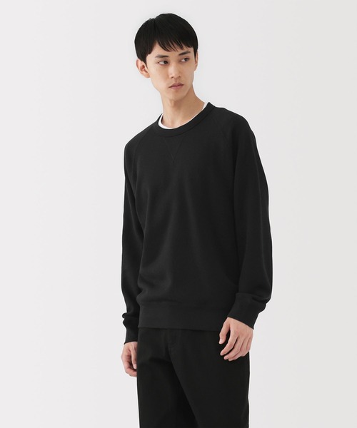 MUJI Labo（ムジラボ）の「〔MUJI Labo〕紳士　昔ながらの製法で編み立てたスウェットプルオーバー（スウェット・メンズ・オートミール/ブラック・XL/L/M）」の4枚目の写真