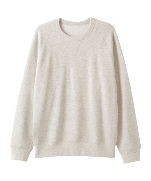 MUJI Labo（ムジラボ）の「〔MUJI Labo〕紳士　昔ながらの製法で編み立てたスウェットプルオーバー（スウェット・メンズ・オートミール/ブラック・XL/L/M）」の5枚目の写真