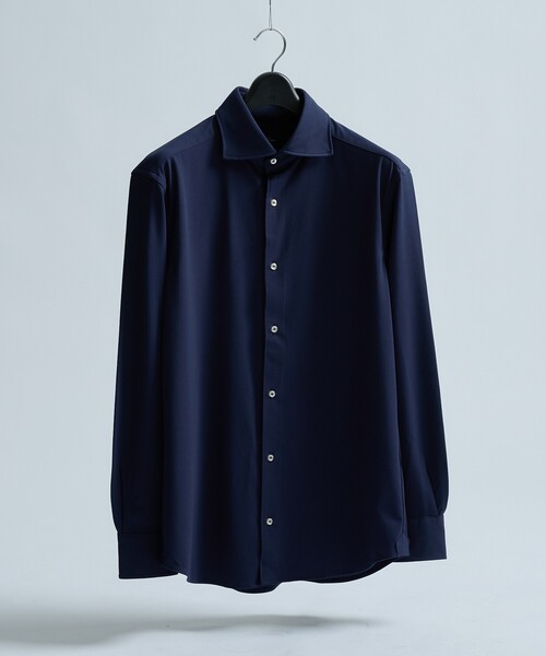 ABAHOUSE(アバハウス)の「【接触冷感】アイスピケ ストレッチ 長袖シャツ / FLEX SHIRTS(ビジネスシャツ・メンズ・サックスブルー/ホワイト/ネイビー/ブラック/ライトブルー/ダークネイビー・46/50/48/44)」の6枚目の写真