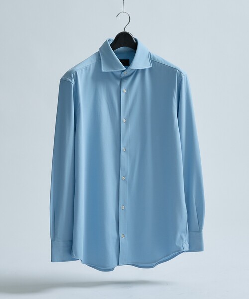 ABAHOUSE(アバハウス)の「【接触冷感】アイスピケ ストレッチ 長袖シャツ / FLEX SHIRTS(ビジネスシャツ・メンズ・サックスブルー/ホワイト/ネイビー/ブラック/ライトブルー/ダークネイビー・46/50/48/44)」の3枚目の写真