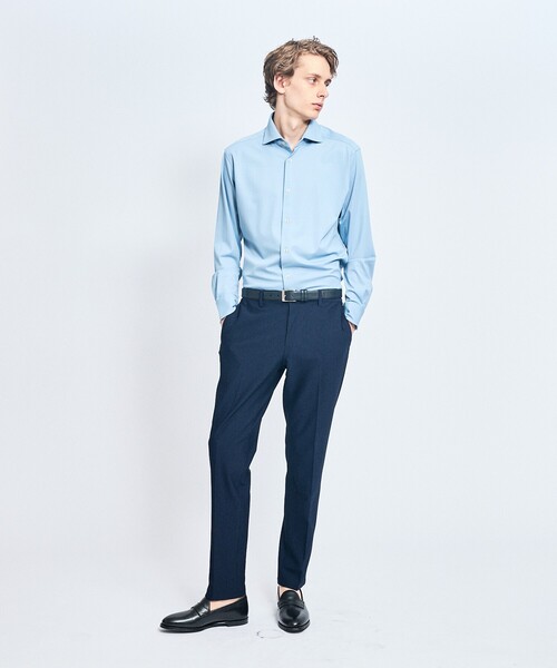 ABAHOUSE(アバハウス)の「【接触冷感】アイスピケ ストレッチ 長袖シャツ / FLEX SHIRTS(ビジネスシャツ・メンズ・サックスブルー/ホワイト/ネイビー/ブラック/ライトブルー/ダークネイビー・46/50/48/44)」の15枚目の写真