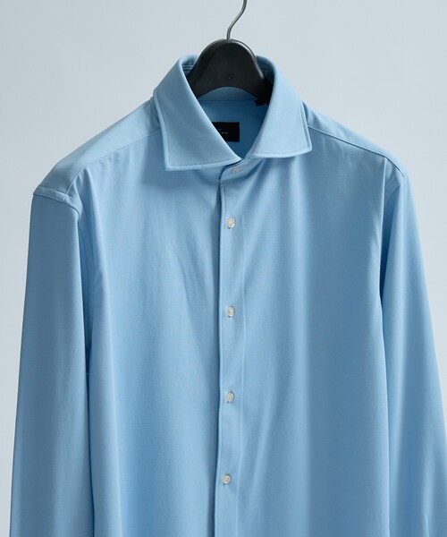 ABAHOUSE(アバハウス)の「【接触冷感】アイスピケ ストレッチ 長袖シャツ / FLEX SHIRTS(ビジネスシャツ・メンズ・サックスブルー/ホワイト/ネイビー/ブラック/ライトブルー/ダークネイビー・46/50/48/44)」の10枚目の写真