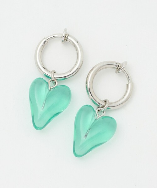 CITEN（シテン）の「＜CITEN＞カラバリクリアハートイヤリング（イヤリング・レディース・ライラック/ブラック/ライトピンク/オレンジ/ケリーグリーン/イエロー/コバルトブルー/レッド/ホワイト・FREE）」の4枚目の写真