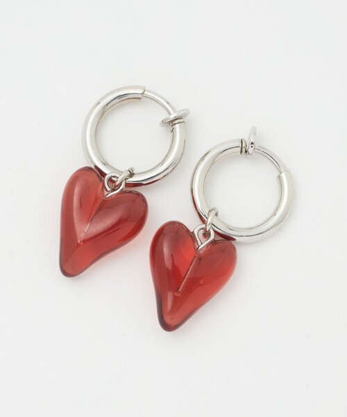 CITEN（シテン）の「＜CITEN＞カラバリクリアハートイヤリング（イヤリング・レディース・ライラック/ブラック/ライトピンク/オレンジ/ケリーグリーン/イエロー/コバルトブルー/レッド/ホワイト・FREE）」の9枚目の写真