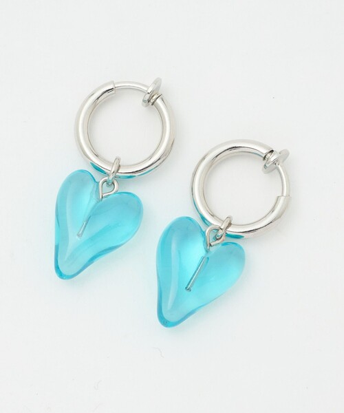 CITEN（シテン）の「＜CITEN＞カラバリクリアハートイヤリング（イヤリング・レディース・ライラック/ブラック/ライトピンク/オレンジ/ケリーグリーン/イエロー/コバルトブルー/レッド/ホワイト・FREE）」の5枚目の写真