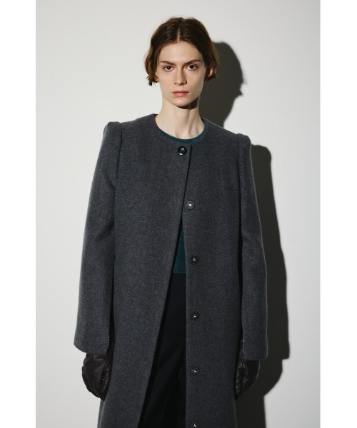 Collarless mode long CT カラーレスモードロングコート（ノーカラー