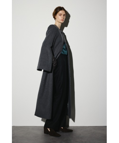 Collarless mode long CT カラーレスモードロングコート（ノーカラー