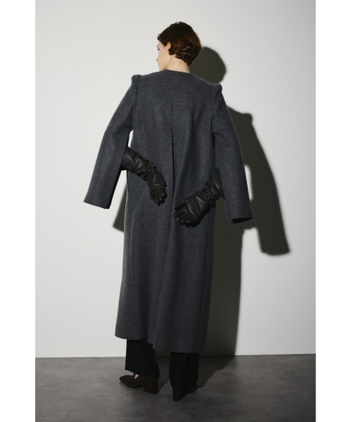 Collarless mode long CT カラーレスモードロングコート（ノーカラー