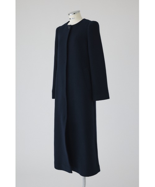 Collarless mode long CT カラーレスモードロングコート（ノーカラー