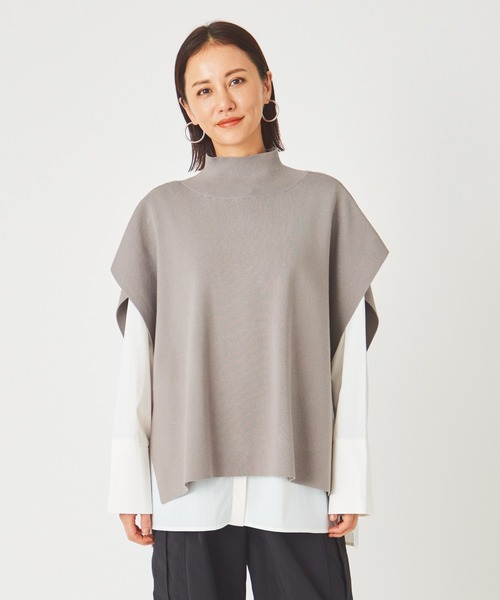 ever closet（エバークローゼット）の「ニットジレ（ベスト・レディース・グレー/ブラック・F）」の2枚目の写真