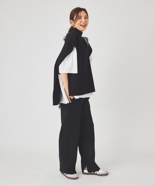 ever closet（エバークローゼット）の「ニットジレ（ベスト・レディース・グレー/ブラック・F）」の4枚目の写真
