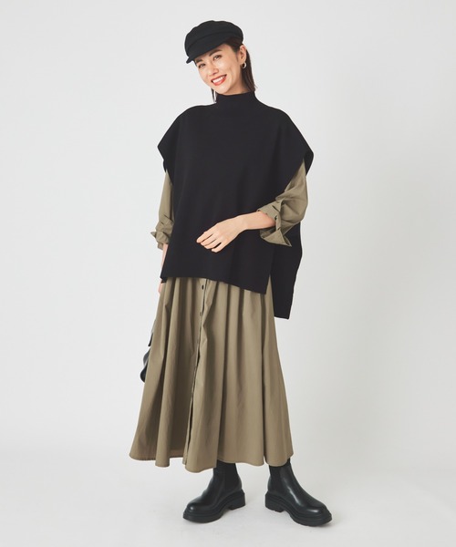 ever closet（エバークローゼット）の「ニットジレ（ベスト・レディース・グレー/ブラック・F）」の6枚目の写真
