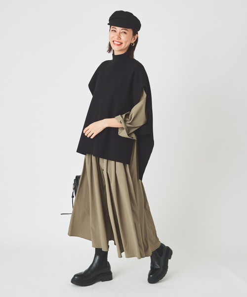 ever closet（エバークローゼット）の「ニットジレ（ベスト・レディース・グレー/ブラック・F）」の7枚目の写真