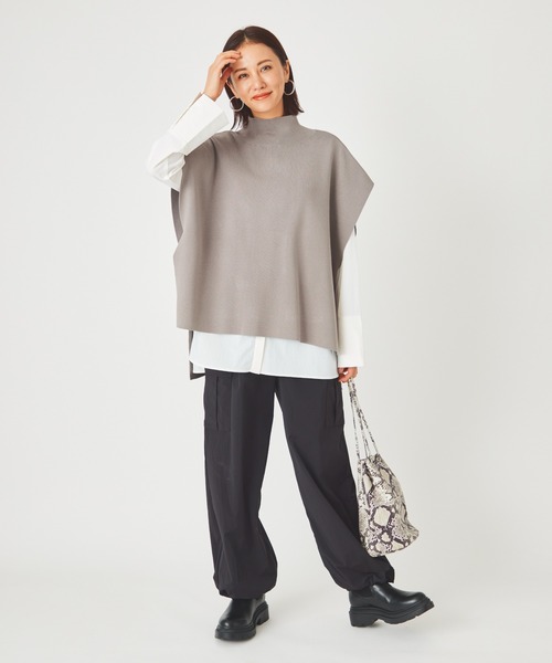 ever closet（エバークローゼット）の「ニットジレ（ベスト・レディース・グレー/ブラック・F）」の9枚目の写真