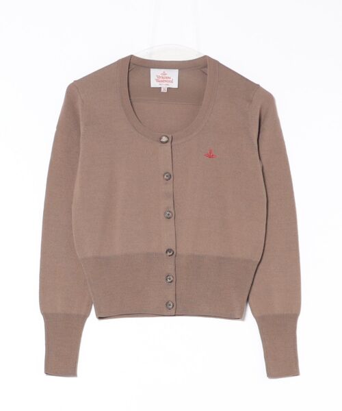 Vivienne Westwood ブラウン カーディガン ﾌｧｲﾝｳｰﾙﾍﾞｰｼｯｸﾗｳﾝﾄﾞﾈｯｸｶｰﾃﾞｨｶﾞﾝ（カーディガン/ボレロ）｜Vivienne