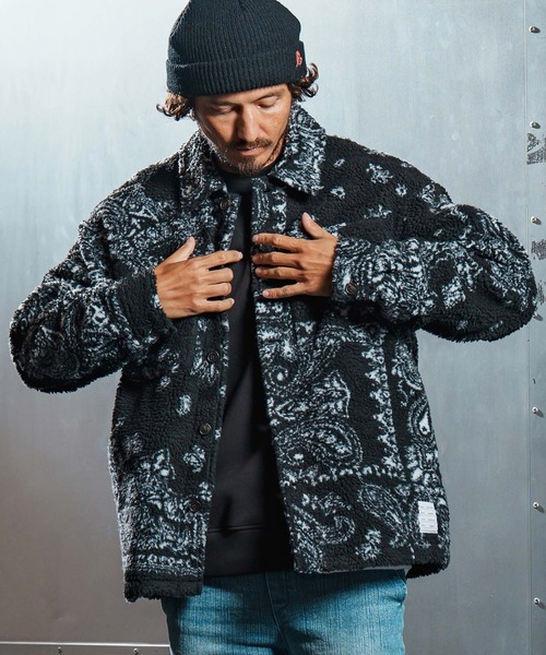 wjk reluxe(ダブルジェーケーリラックス)の「mj10963-paisley pattern boa fleece CPO jacket ボアフリースジャケット(WR25W-19)(その他アウター・メンズ・グレー/ホワイト/ブラック・L/M/S)」の20枚目の写真
