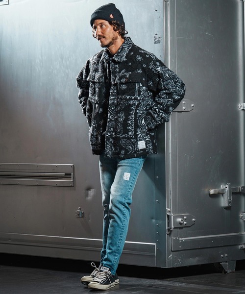 wjk reluxe(ダブルジェーケーリラックス)の「mj10963-paisley pattern boa fleece CPO jacket ボアフリースジャケット(WR25W-19)(その他アウター・メンズ・グレー/ホワイト/ブラック・L/M/S)」の21枚目の写真
