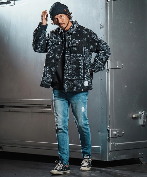 wjk reluxe(ダブルジェーケーリラックス)の「mj10963-paisley pattern boa fleece CPO jacket ボアフリースジャケット(WR25W-19)(その他アウター・メンズ・グレー/ホワイト/ブラック・L/M/S)」の22枚目の写真