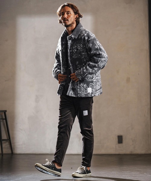 wjk reluxe(ダブルジェーケーリラックス)の「mj10963-paisley pattern boa fleece CPO jacket ボアフリースジャケット(WR25W-19)(その他アウター・メンズ・グレー/ホワイト/ブラック・L/M/S)」の5枚目の写真