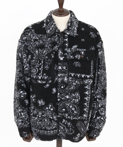 wjk reluxe(ダブルジェーケーリラックス)の「mj10963-paisley pattern boa fleece CPO jacket ボアフリースジャケット(WR25W-19)(その他アウター・メンズ・グレー/ホワイト/ブラック・L/M/S)」の10枚目の写真