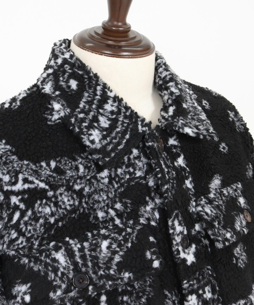 wjk reluxe(ダブルジェーケーリラックス)の「mj10963-paisley pattern boa fleece CPO jacket ボアフリースジャケット(WR25W-19)(その他アウター・メンズ・グレー/ホワイト/ブラック・L/M/S)」の12枚目の写真