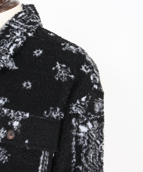 wjk reluxe(ダブルジェーケーリラックス)の「mj10963-paisley pattern boa fleece CPO jacket ボアフリースジャケット(WR25W-19)(その他アウター・メンズ・グレー/ホワイト/ブラック・L/M/S)」の13枚目の写真