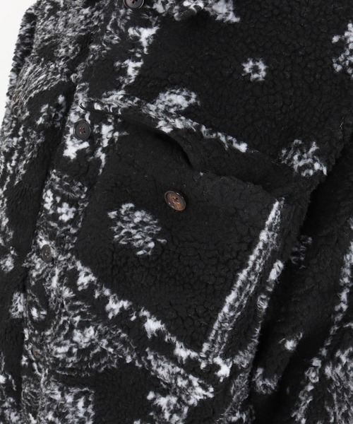 wjk reluxe(ダブルジェーケーリラックス)の「mj10963-paisley pattern boa fleece CPO jacket ボアフリースジャケット(WR25W-19)(その他アウター・メンズ・グレー/ホワイト/ブラック・L/M/S)」の17枚目の写真