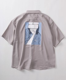 SlashDate | 【70】 接触冷感 ナチュラルストレッチ ルーズサイズ バックプリントシャツ(シャツ/ブラウス)