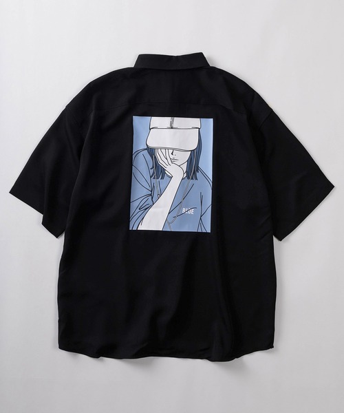 SlashDate(スラッシュデイト)の「【70】 接触冷感 ナチュラルストレッチ ルーズサイズ バックプリントシャツ(シャツ/ブラウス・メンズ・ホワイト系その他3/ベージュ系その他/ブラック/ホワイト系その他/ホワイト/ブルー系その他/ミント/ベージュ/ホワイト系その他2・M/L)」の6枚目の写真