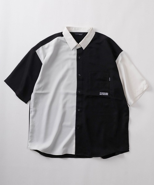 SlashDate(スラッシュデイト)の「【70】 接触冷感 ナチュラルストレッチ ルーズサイズ バックプリントシャツ(シャツ/ブラウス・メンズ・ホワイト系その他3/ベージュ系その他/ブラック/ホワイト系その他/ホワイト/ブルー系その他/ミント/ベージュ/ホワイト系その他2・M/L)」の15枚目の写真