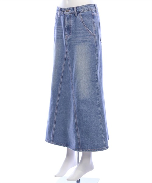CLEAR BASIC（クリアベーシック）の「【低身長用サイズ有】デニムフレアロングスカート [着回し力抜群 大人 カジュアル]≪SS新作≫（デニムスカート・レディース・ブラック/ブルー・PS/S/M）」の14枚目の写真