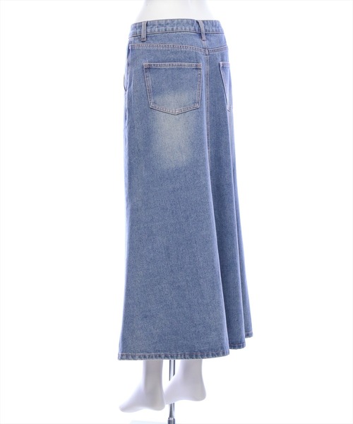 CLEAR BASIC（クリアベーシック）の「【低身長用サイズ有】デニムフレアロングスカート [着回し力抜群 大人 カジュアル]≪SS新作≫（デニムスカート・レディース・ブラック/ブルー・PS/S/M）」の16枚目の写真