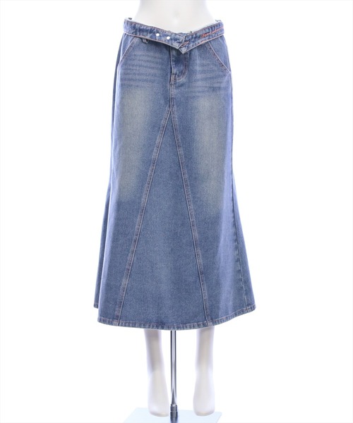 CLEAR BASIC（クリアベーシック）の「【低身長用サイズ有】デニムフレアロングスカート [着回し力抜群 大人 カジュアル]≪SS新作≫（デニムスカート・レディース・ブラック/ブルー・PS/S/M）」の9枚目の写真