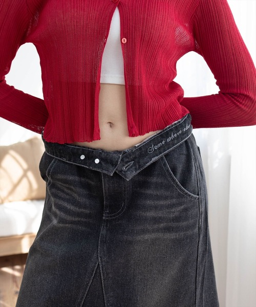 CLEAR BASIC（クリアベーシック）の「【低身長用サイズ有】デニムフレアロングスカート [着回し力抜群 大人 カジュアル]≪SS新作≫（デニムスカート・レディース・ブラック/ブルー・PS/S/M）」の5枚目の写真