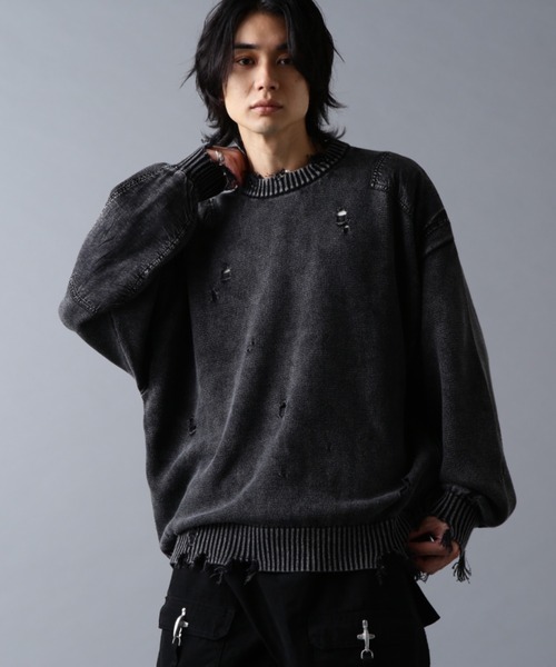 DANKE SCHON（ダンケシェーン）の「DankeSchon/ダンケシェーン/MILS KNIT CREWNECK（ニット/セーター・メンズ・ベージュ/ブラック・M/L）」の3枚目の写真
